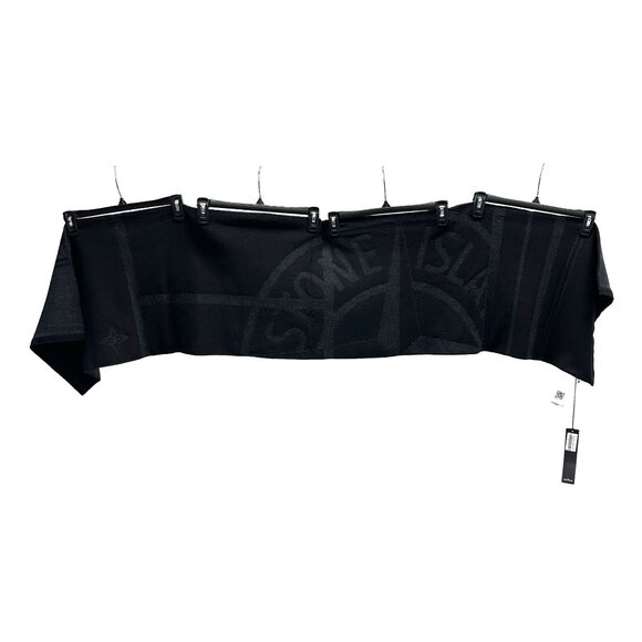 NEW Stone Island Black/Gray Wool Blend Scarf - Picture 2 of 7